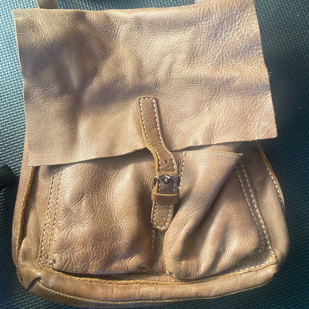 Roots leather backpack